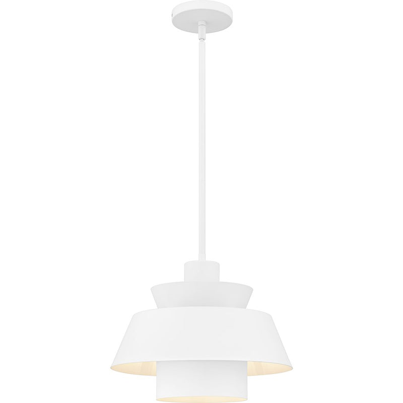 Quoizel Lumi 1Light Pendant, Matte White/Metal - LMI1814W