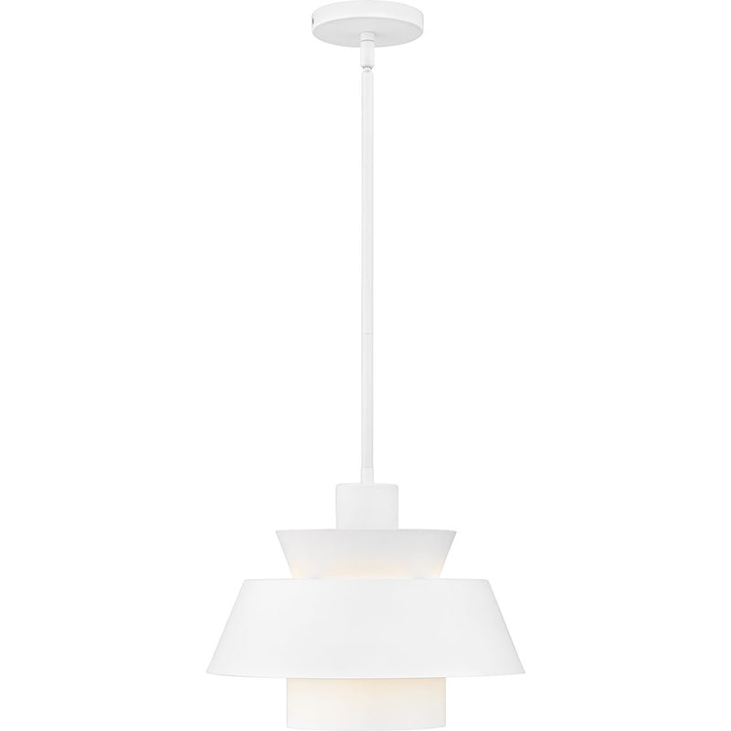 Quoizel Lumi 1Light Pendant, Matte White/Metal