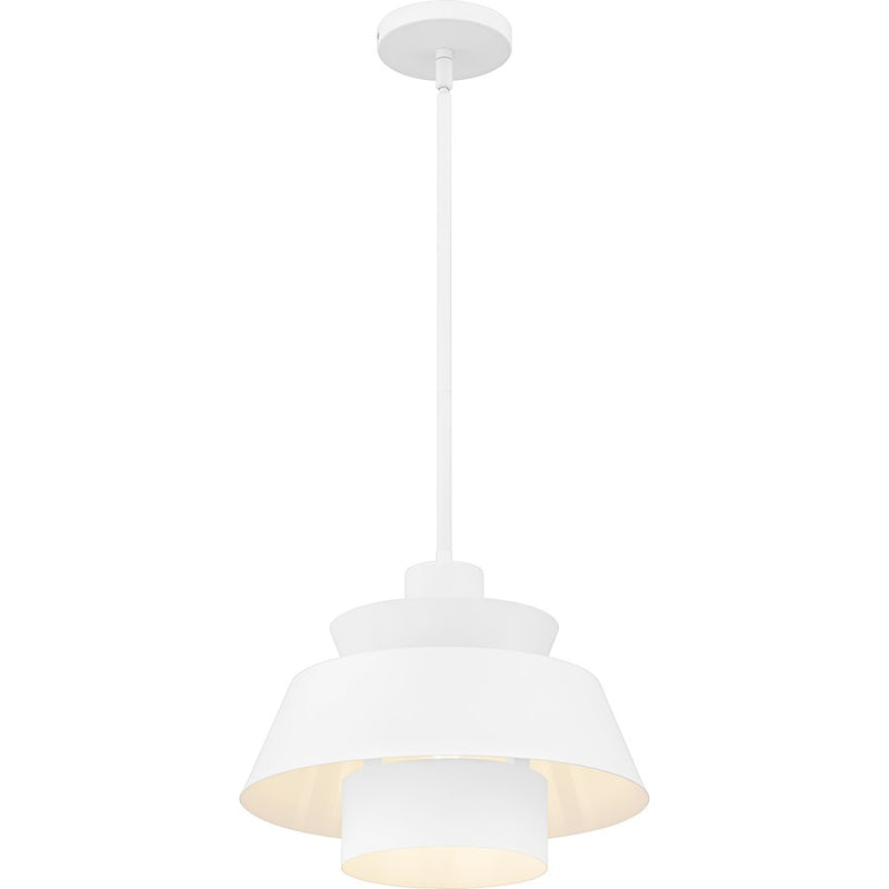 Quoizel Lumi 1Light Pendant, Matte White/Metal