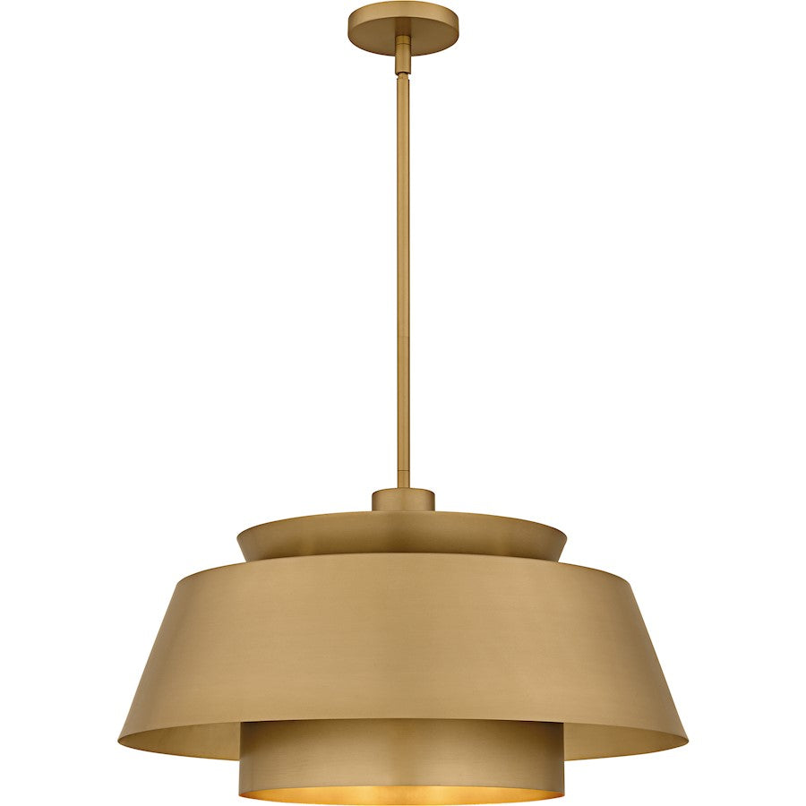 Quoizel Lumi 3Light Pendant, Brushed Weathered Brass/Metal - LMI2824BWS