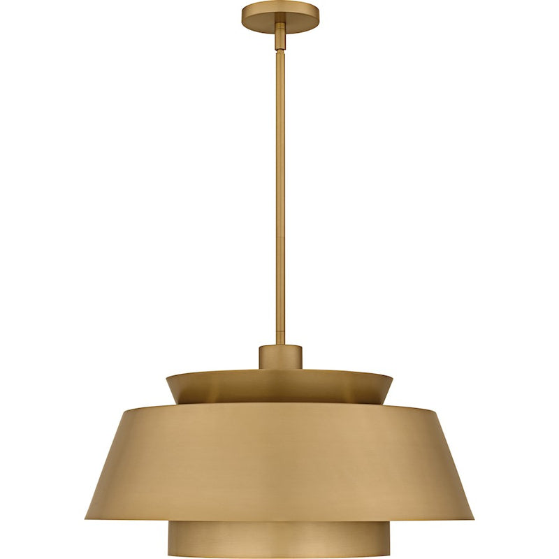 Quoizel Lumi 3Light Pendant, Brushed Weathered Brass/Metal