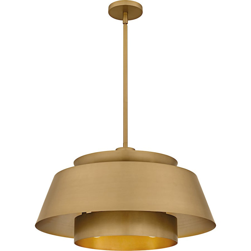 Quoizel Lumi 3Light Pendant, Brushed Weathered Brass/Metal