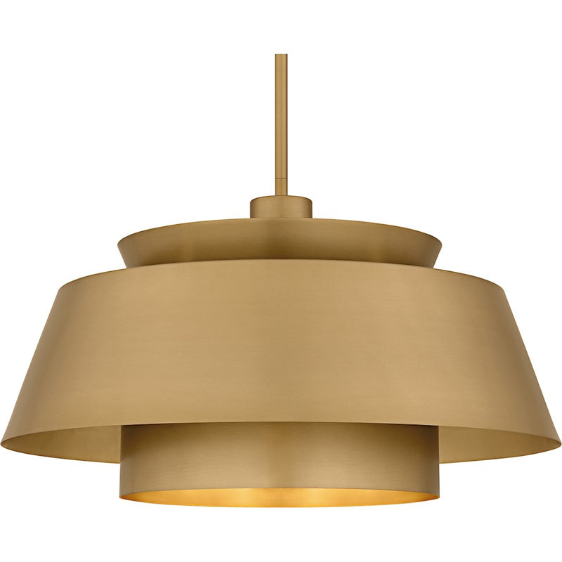 Quoizel Lumi 3Light Pendant, Brushed Weathered Brass/Metal