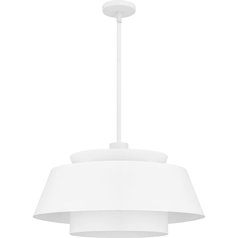 Quoizel Lumi 3Light Pendant, Matte White/Metal