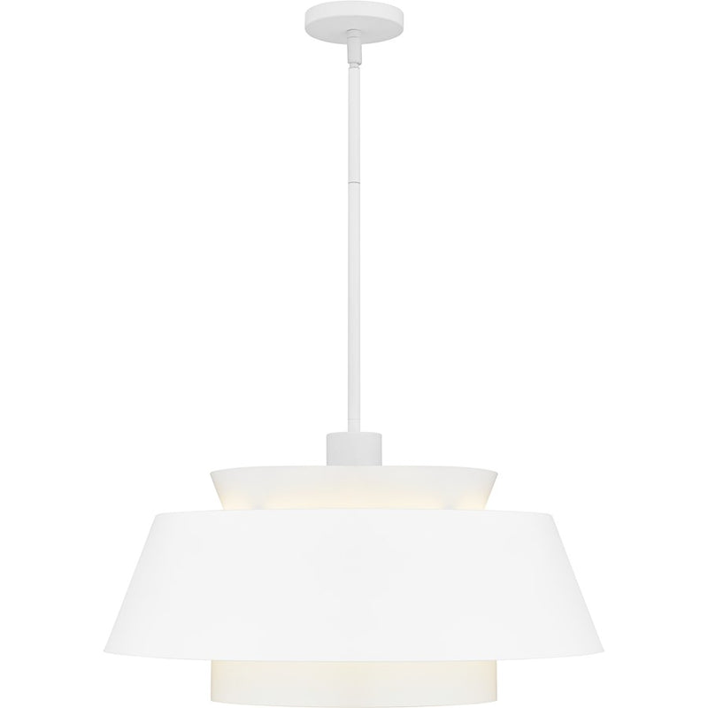 Quoizel Lumi 3Light Pendant, Matte White/Metal