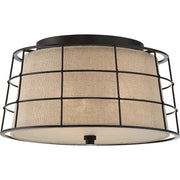 Quoizel Landings Flush Mount, 3 Light, Mottled Cocoa