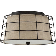 Quoizel Landings Flush Mount, 3 Light, Mottled Cocoa