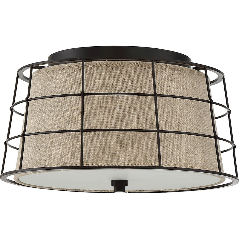 Quoizel Landings Flush Mount, 3 Light, Mottled Cocoa