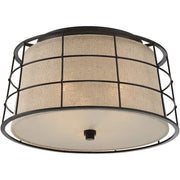 Quoizel Landings Flush Mount, 3 Light, Mottled Cocoa