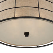 Quoizel Landings Flush Mount, 3 Light, Mottled Cocoa