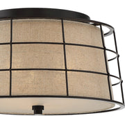 Quoizel Landings Flush Mount, 3 Light, Mottled Cocoa