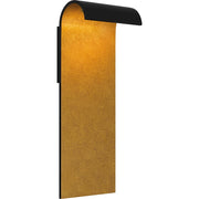 Quoizel Lunar 21in LED Outdoor Wall Lantern | Modern Matte Black and Gold Interior | Front Door & Porch Light | 8 x 5.75 x 21 in | Model LNR8408MBK