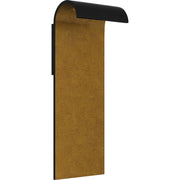 Quoizel Lunar 21in LED Outdoor Wall Lantern | Modern Matte Black and Gold Interior | Front Door & Porch Light | 8 x 5.75 x 21 in | Model LNR8408MBK