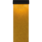 Quoizel Lunar 21in LED Outdoor Wall Lantern | Modern Matte Black and Gold Interior | Front Door & Porch Light | 8 x 5.75 x 21 in | Model LNR8408MBK