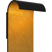 Quoizel Lunar 21in LED Outdoor Wall Lantern | Modern Matte Black and Gold Interior | Front Door & Porch Light | 8 x 5.75 x 21 in | Model LNR8408MBK