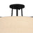 Quoizel Leona 3 Light Semi-Flush Mount, Matte Black/Fabric Shade