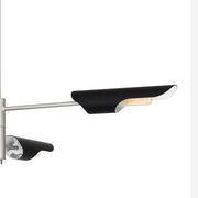 Quoizel Leoni 44in 4-Light Island Chandelier | Modern Industrial Brushed Nickel and Matte Black Metal | Kitchen Island & Dining Room | Model LOI444BN