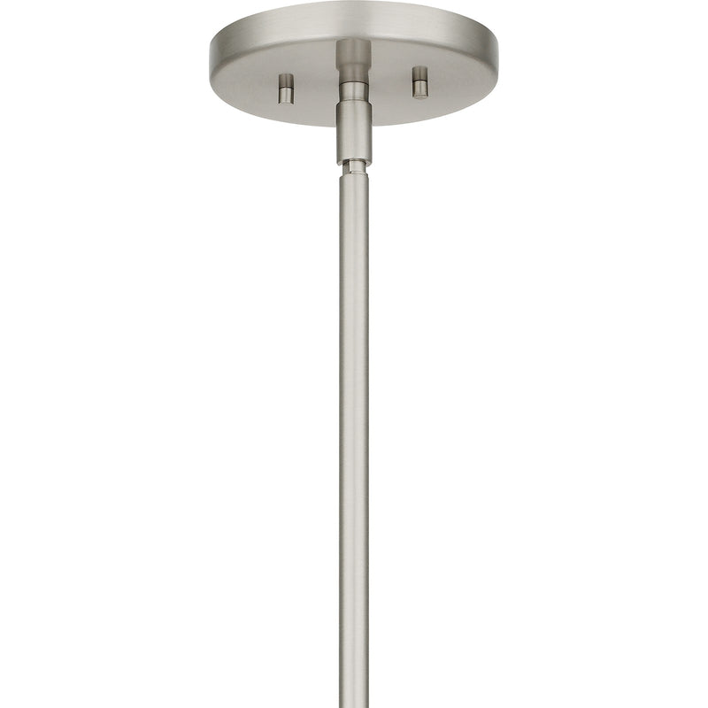Quoizel Leoni 44in 4-Light Island Chandelier | Modern Industrial Brushed Nickel and Matte Black Metal | Kitchen Island & Dining Room | Model LOI444BN