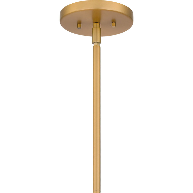 Quoizel Leoni 44in 4-Light Island Chandelier | Modern Industrial Brushed Weathered Brass and White Metal | Kitchen Island & Dining | Model LOI444BWS