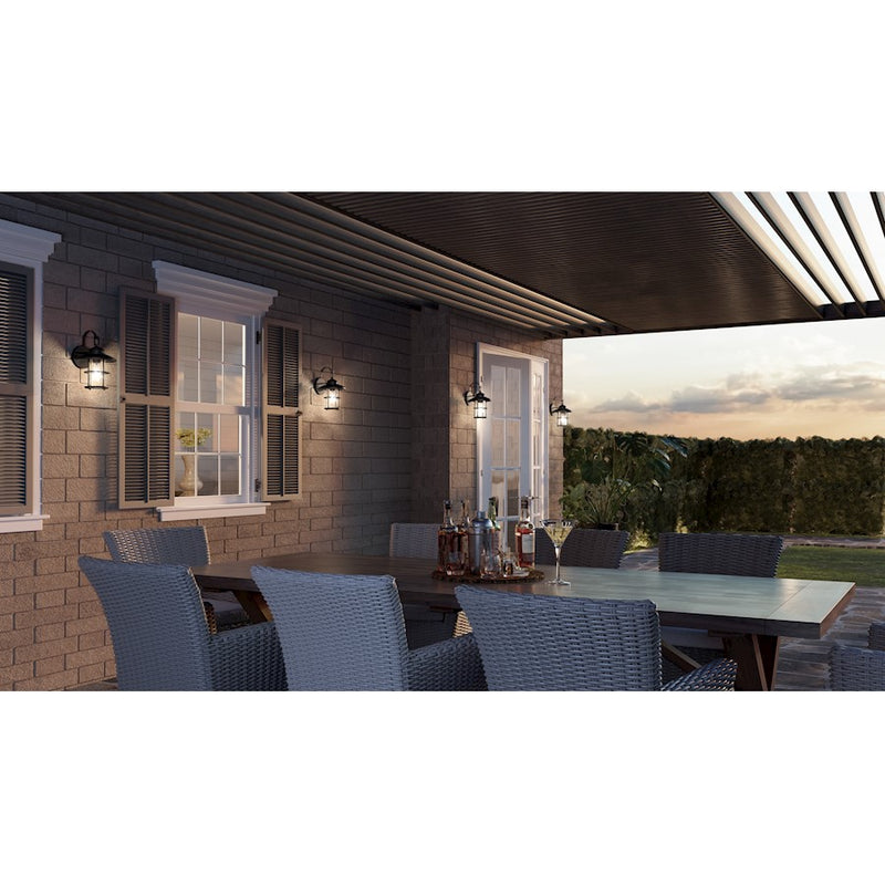 Quoizel Lombard 1 Light 12" Outdoor Lantern, Matte Black/Clear