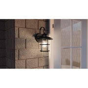 Quoizel Lombard 1 Light 12" Outdoor Lantern, Matte Black/Clear