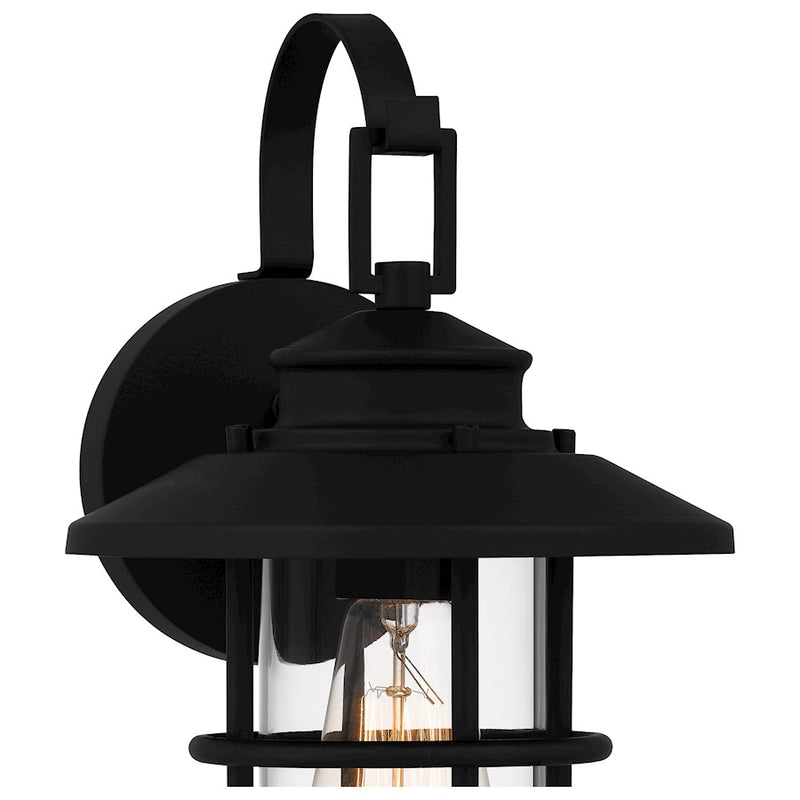 Quoizel Lombard 1 Light 12" Outdoor Lantern, Matte Black/Clear