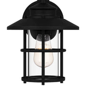 Quoizel Lombard 1 Light 12" Outdoor Lantern, Matte Black/Clear