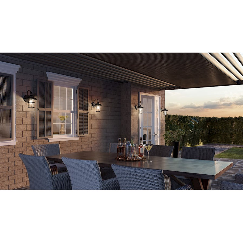 Quoizel Lombard 1 Light 14" Outdoor Lantern, Matte Black/Clear