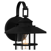 Quoizel Lombard 1 Light 14" Outdoor Lantern, Matte Black/Clear