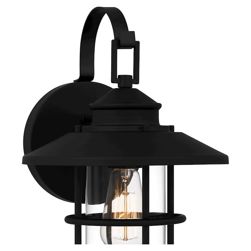 Quoizel Lombard 1 Light 14" Outdoor Lantern, Matte Black/Clear