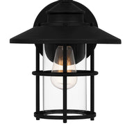 Quoizel Lombard 1 Light 14" Outdoor Lantern, Matte Black/Clear