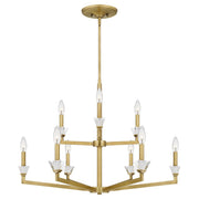 Quoizel Lottie 9 Light Chandelier, Aged Brass