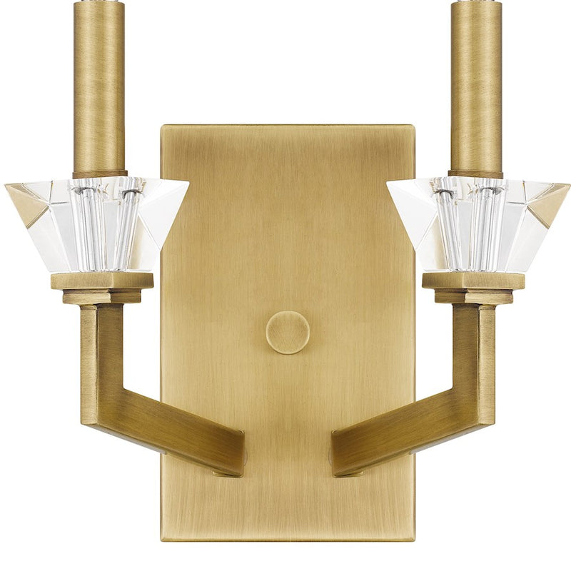 Quoizel Lottie 2 Light Wall Sconce, Aged Brass
