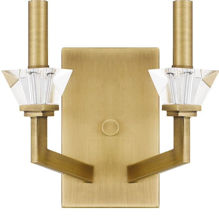 Quoizel Lottie 2 Light Wall Sconce, Aged Brass