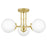 Quoizel Landry 3 Light Semi-Flush Mount, Satin Brass