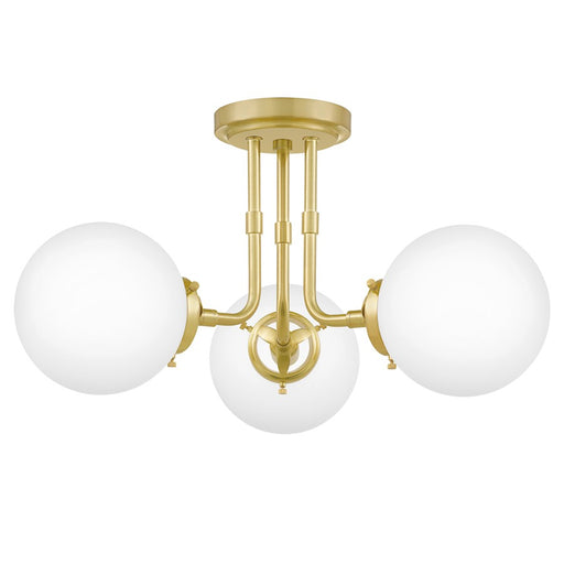 Quoizel Landry 3 Light Semi-Flush Mount, Satin Brass