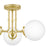 Quoizel Landry 3 Light Semi-Flush Mount, Satin Brass