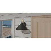 Quoizel Longshore 11in 1-Light Outdoor Wall Lantern | Coastal Matte Black and Gold Rope Metal | Front Door & Porch | Model LSH8411MBK