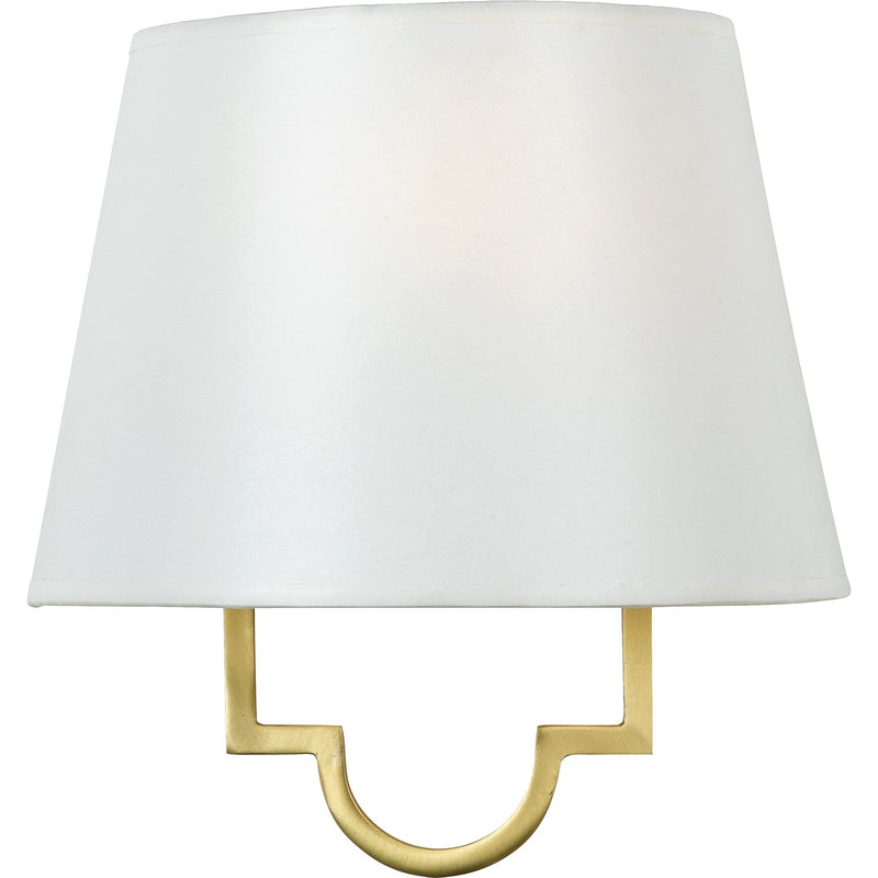 Quoizel Millennium 9in 1-Light Wall Sconce | Soft Modern Gallery Gold and White Parchment | Bedroom & Hallway Accent Light | Model LSM8801GY