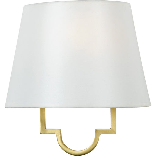 Quoizel Millennium 9in 1-Light Wall Sconce | Soft Modern Gallery Gold and White Parchment | Bedroom & Hallway Accent Light | Model LSM8801GY