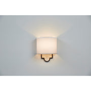 Quoizel Millennium 9in 1-Light Wall Sconce | Soft Modern Pewter Plated and White Parchment | Bedroom & Hallway Accent Light | Model LSM8801PS