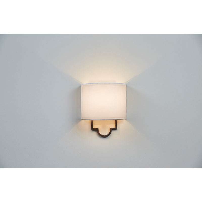 Quoizel Millennium 9in 1-Light Wall Sconce | Soft Modern Pewter Plated and White Parchment | Bedroom & Hallway Accent Light | Model LSM8801PS