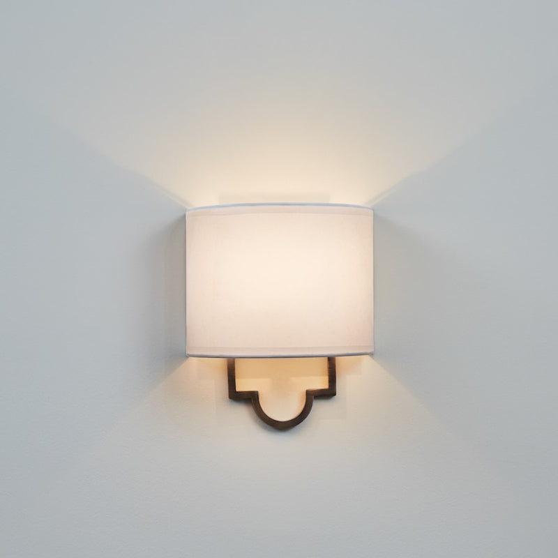 Quoizel Millennium 9in 1-Light Wall Sconce | Soft Modern Pewter Plated and White Parchment | Bedroom & Hallway Accent Light | Model LSM8801PS