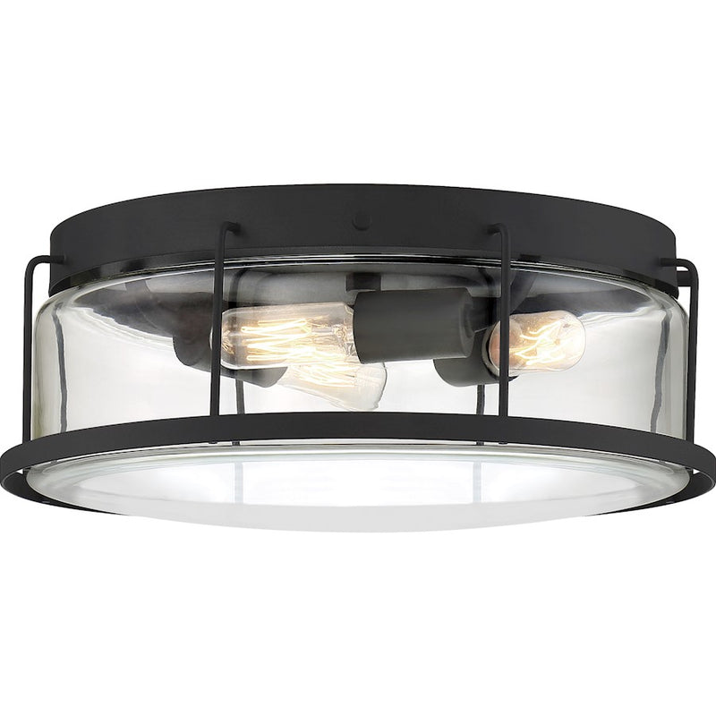Quoizel Ludlow 3 Light Flush Mount, Earth Black