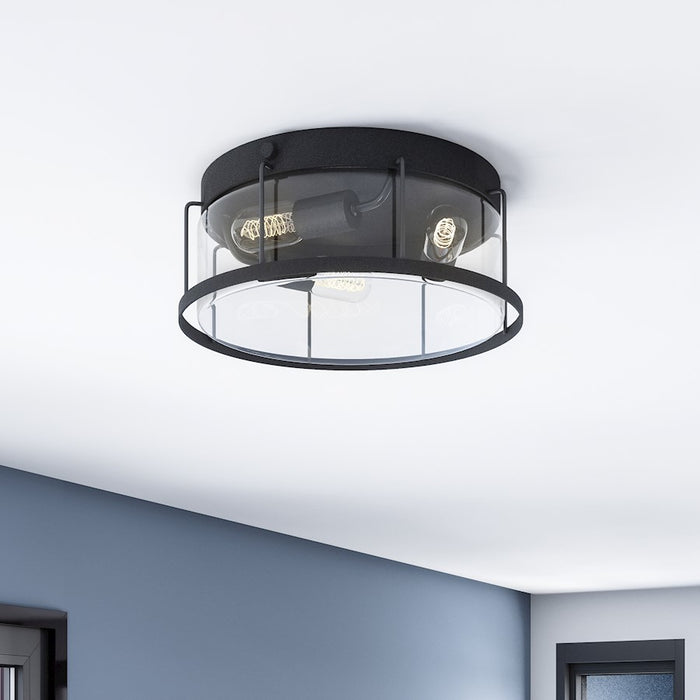 Quoizel Ludlow 3 Light Flush Mount, Earth Black