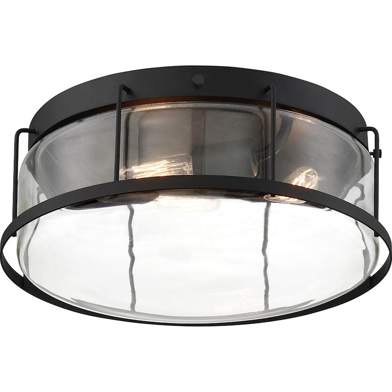 Quoizel Ludlow 3 Light Flush Mount, Earth Black