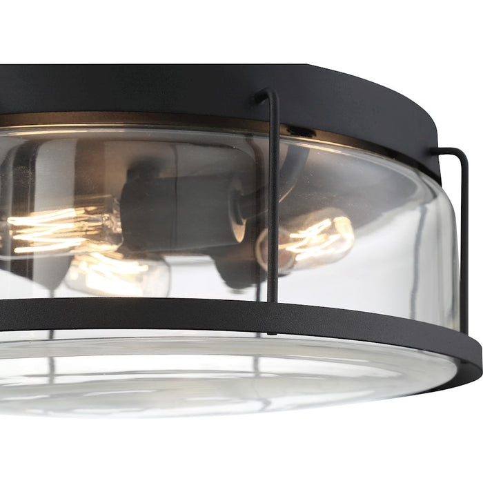 Quoizel Ludlow 3 Light Flush Mount, Earth Black