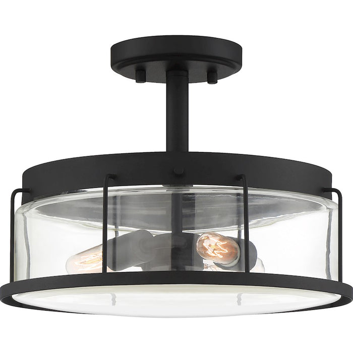 Quoizel Ludlow 3 Light Semi-Flush Mount, Earth Black
