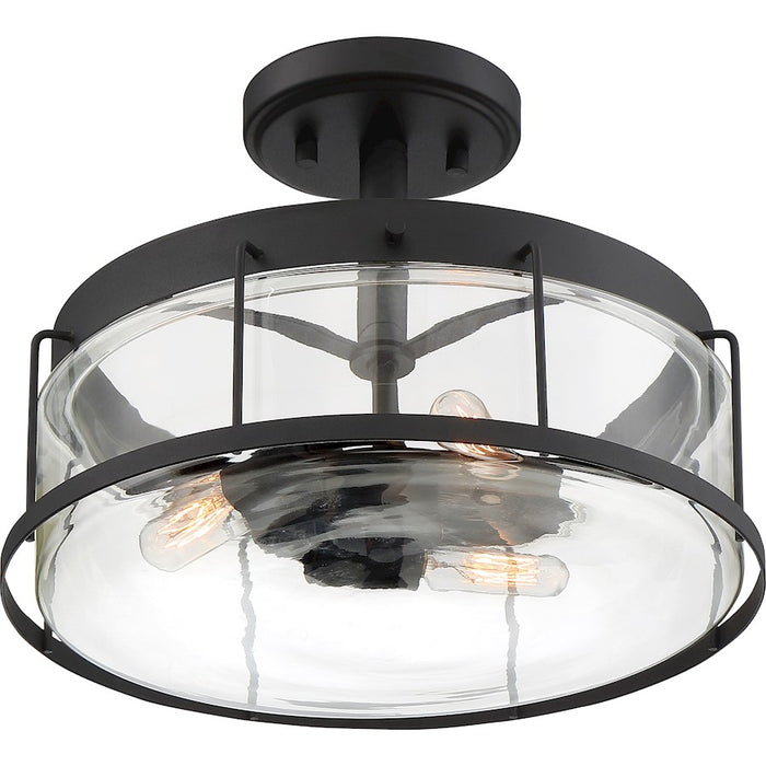 Quoizel Ludlow 3 Light Semi-Flush Mount, Earth Black