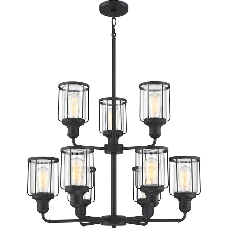 Quoizel Ludlow 9 Light Chandelier, Earth Black